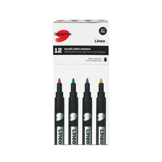 0.7 Mm Acrylic Marker Set – 12-Color Professional Fine-Line Collection 1