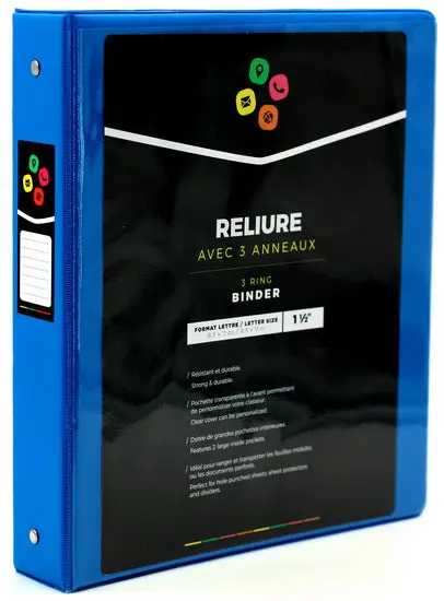 1.5-Inch Blue Binding Spine – Hardcover Book Relaying Supply 1