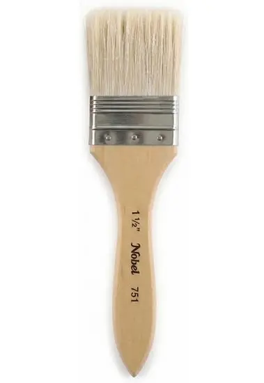 1.5-Inch Flat Paintbrush With Long Wooden Handle 1