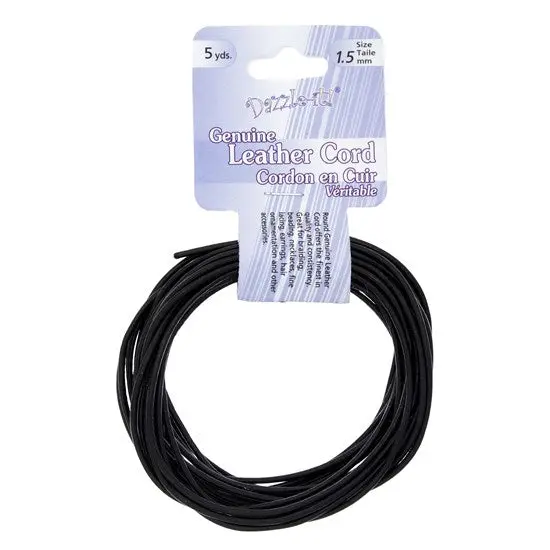 1.5Mm Black Leather Cord – Flexible Crafting And Jewelry Stringing 1