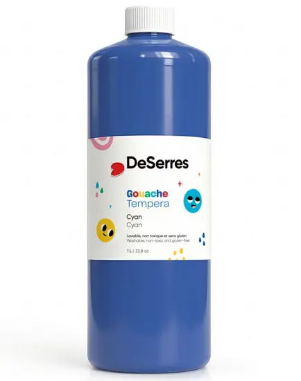 1 Liter Washable Cyan Tempera Paint For Classroom Use 1