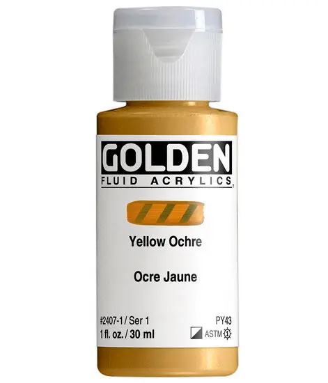1-Ounce Acrylic Fluid Paint In Yellow Ochre – Series 1 1