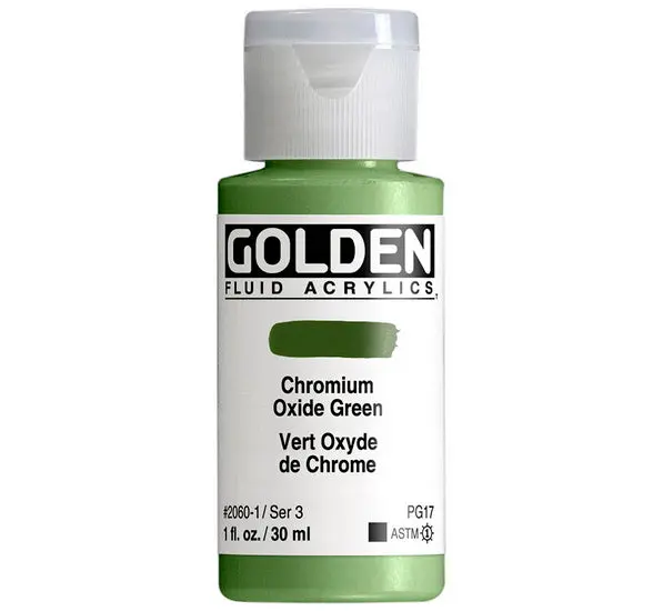 1 Oz Chrome Oxide Green Acrylic Fluid Paint – S3 Series Flow Formula 1