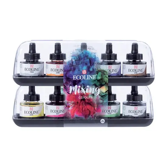 10-Bottle Ecoline Water-Soluble Ink Set – 30 Ml Each 1