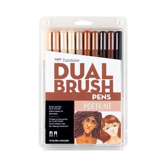 10-Piece Dual Brush Pen Set For Portrait Illustration 1