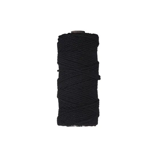 100% Cotton Crochet Yarn – Jet Black, Medium Weight 1