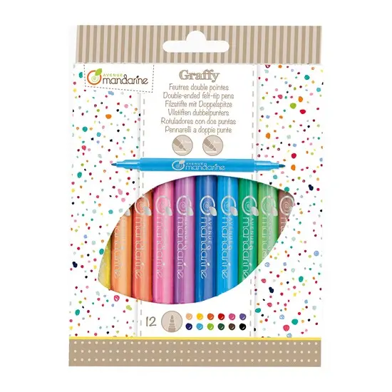 12-Color Dual-Tip Felt Marker Set – Broad + Fine Points For Sketching & Detailing 1