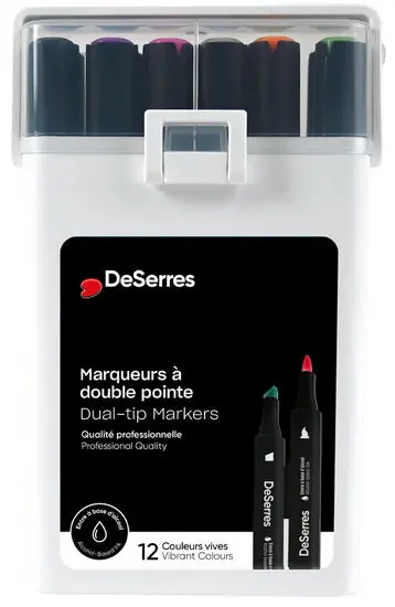 12-Piece Alcohol-Based Dual-Tip Marker Set – Blendable & Refillable 1