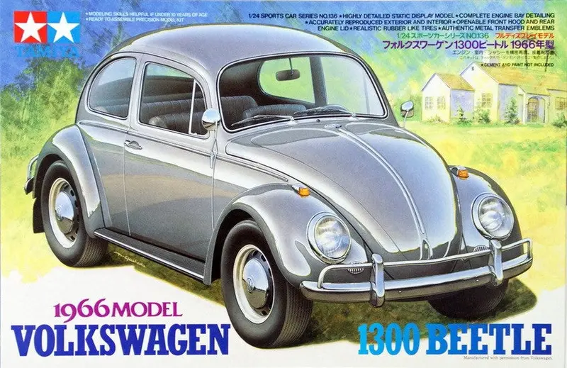 1:24 Scale Model Kit – 1966 Vw 1300 Beetle Assembly Set 1