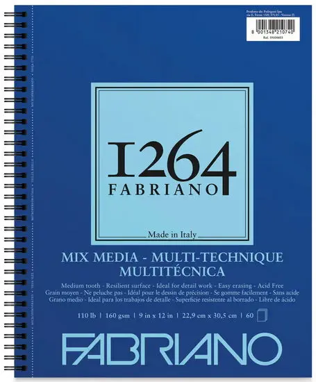 1264 Mixed Media Sketch Pad – Acid-Free, 120 Gsm, 24 Sheets 1