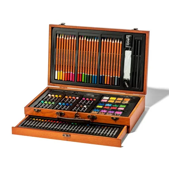 140-Piece Wooden Artist Supply Set With Storage Case 1