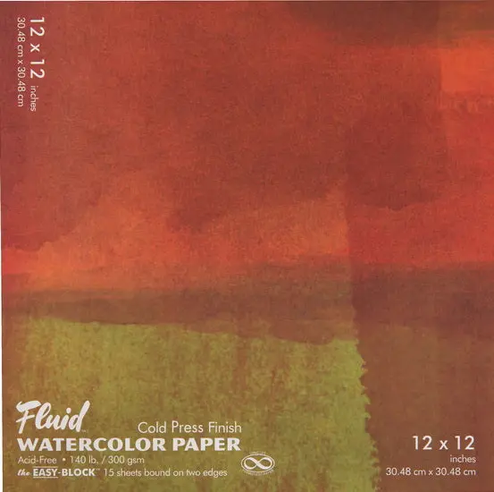 140Lb Cold-Pressed Watercolor Pad – 12X12 Inches (15 Sheets) 1