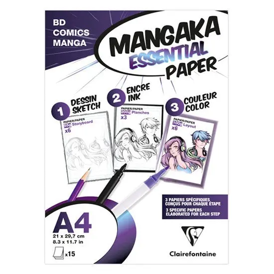 15-Sheet Mangaka Drawing Pack – Manga-Specific Sketch Paper 1