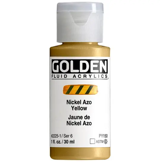 1Oz Acrylic Fluid Paint – Nickel Azo Yellow (Series S6) 1