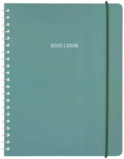 2025–2026 Weekly Planner – Sage Green Cover, Single/Double Page Layout 1