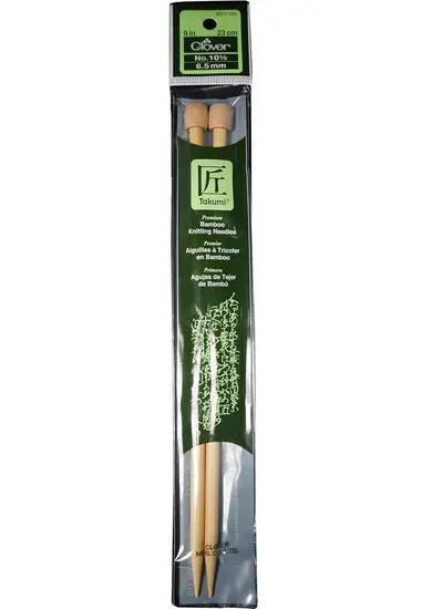 23Cm Bamboo Single-Point Knitting Needles (6.5Mm) 1