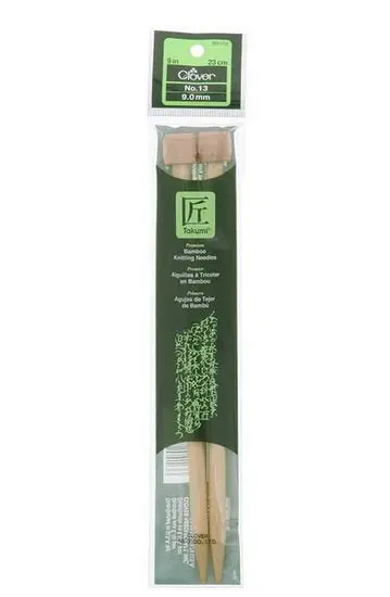 23Cm Single-Point Bamboo Knitting Needles (9Mm) 1