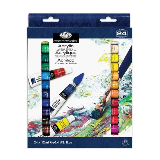 24-Color Acrylic Paint Set – 12Ml Tubes, Assorted Artist Palette 1