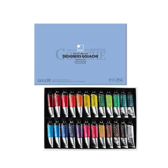 24-Color Designer Gouache Set – 15 Ml Tubes, Professional Grade 1