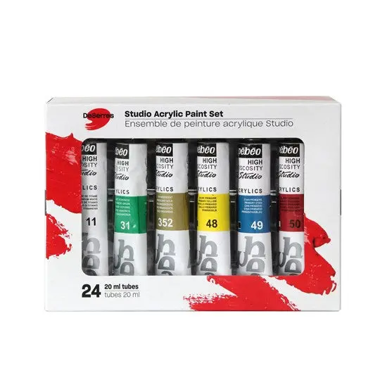 24-Color Studio Acrylic Paint Set – 20Ml Tubes Each 1