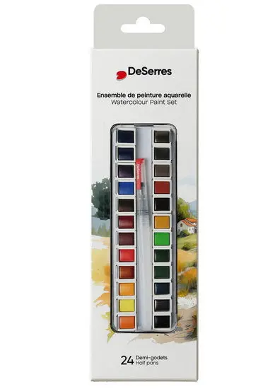 24-Color Watercolor Half-Pan Set 1