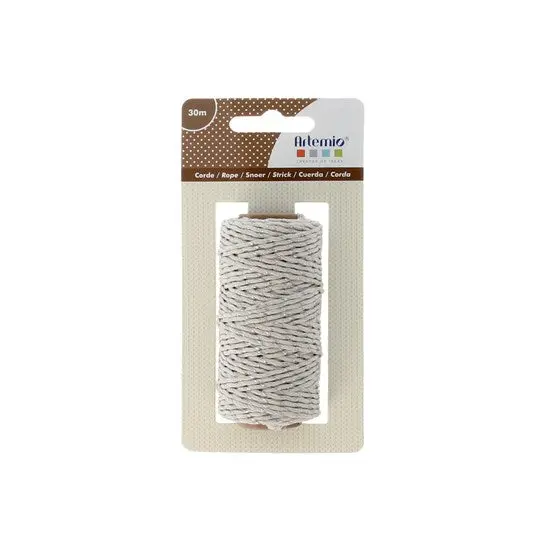 30-Meter Cotton Rope With Metallic Silver Thread – 1.5 Mm Diameter 1
