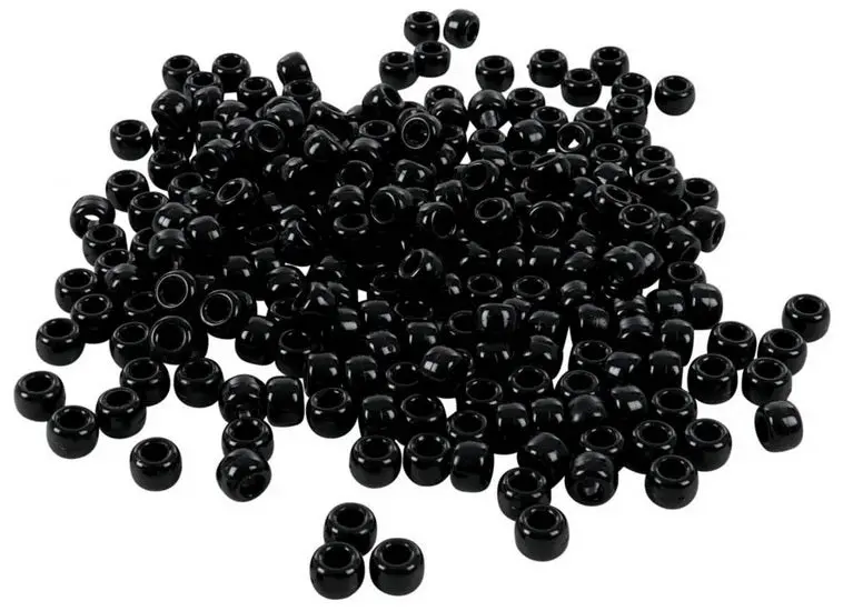 300-Piece Pack Of Matte Black Pony Beads – 9 Mm 1