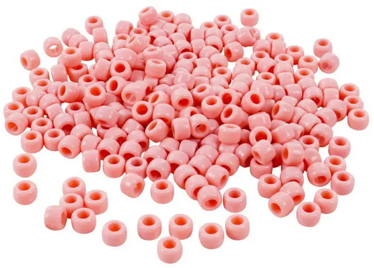300-Piece Pink Pony Bead Assortment – 9 Mm Round Craft Beads 1