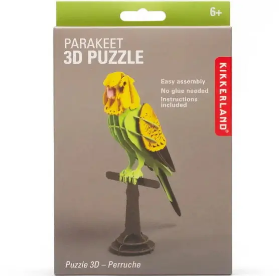 3D Wooden Parakeet Puzzle – Interlocking Animal Model Kit 1