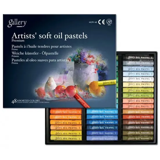 48-Color Soft Oil Pastel Set – Blendable & Richly Pigmented 1