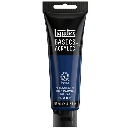4Oz Basics Acrylic Paint – Phthalocyanine Blue 1