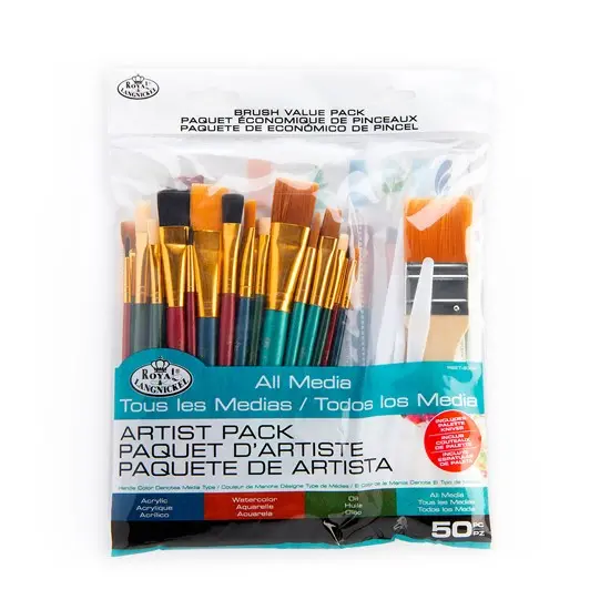 5-Piece Mixed Media Brush Set – Versatile Synthetic Bristles For Acrylic, Ink & Watercolor 1