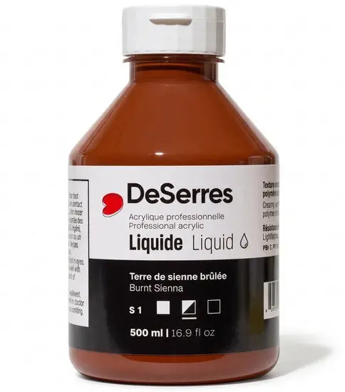 500Ml Liquid Acrylic Paint In Burnt Sienna (Series 1) 1