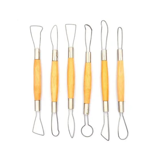 6-Piece Flat-End Wire Sculpting Tool Set – 8-Inch Handles For Clay And Modeling 1