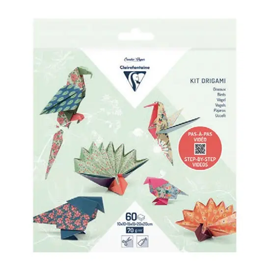 60-Sheet Origami Paper Kit – Bird-Themed Designs 1
