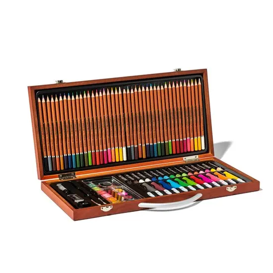87-Piece Wooden Artist’S Supply Case 1