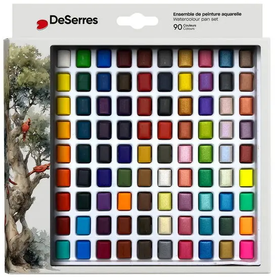 90-Pan Half-Size Watercolor Palette – Comprehensive Travel Kit 1