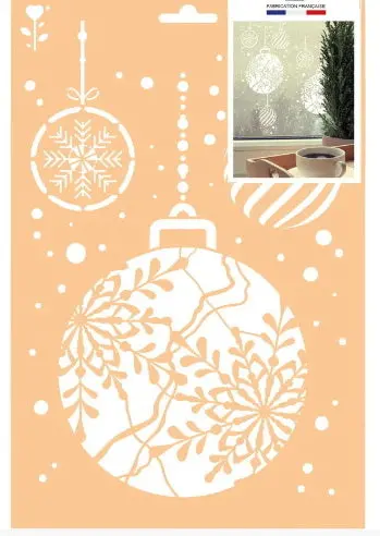 A4 Christmas Ornament Stencil Set – Festive Ball Designs 1