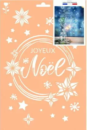 A4 Christmas Stencil – Joyeux Noël Typography Design 1