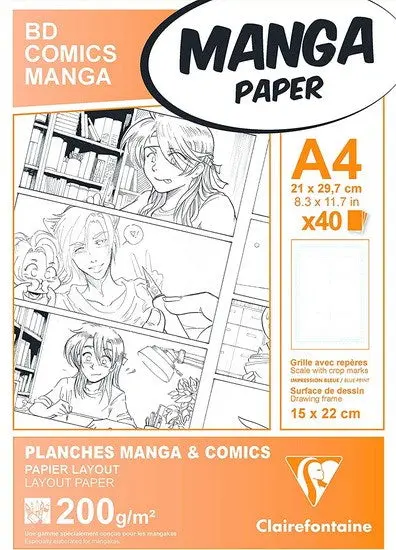 A4 Manga Layout Drawing Paper – 40-Sheet Pad 1