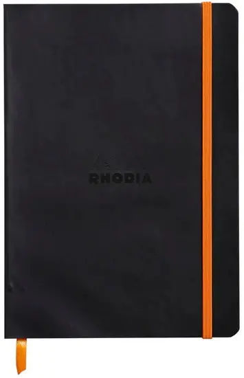 A5 Black Softcover Notebook – Minimalist Ligne Design 1