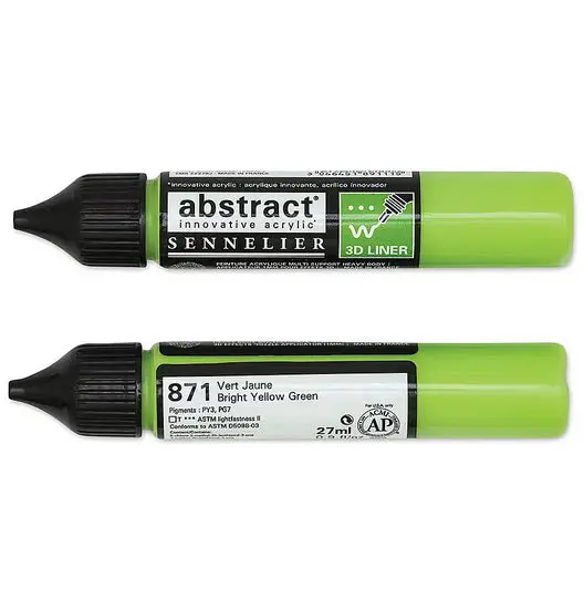 Abstract Acrylic Paint Marker – Yellow-Green Tone, 27 Ml Vibrant Ink 1