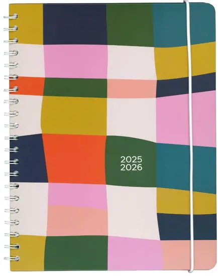 Abstract Patchwork Planner – 2025/2026 Agenda, Single-Sided / Double-Page Layout 1