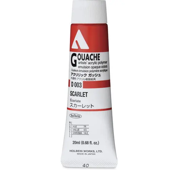 Acryla Gouache In Scarlet – 20 Ml (Series A) 1