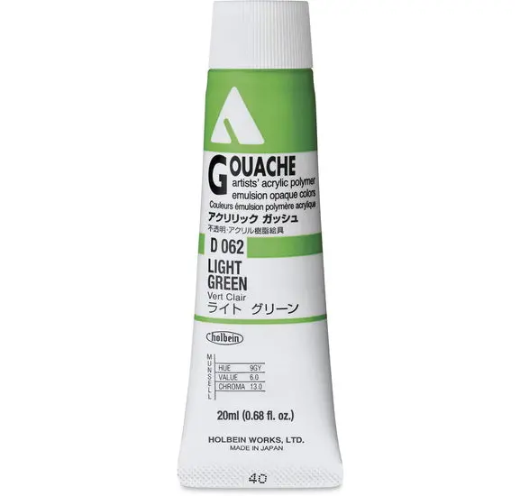 Acryla Gouache Light Green Paint – 20Ml Artist-Grade Water-Based Medium 1