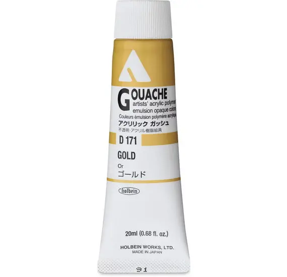 Acryla Gouache Paint In Gold Series C, 20Ml Tube 1