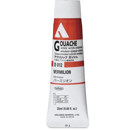 Acryla Gouache Paint – Vermilion Series A, 20Ml 1