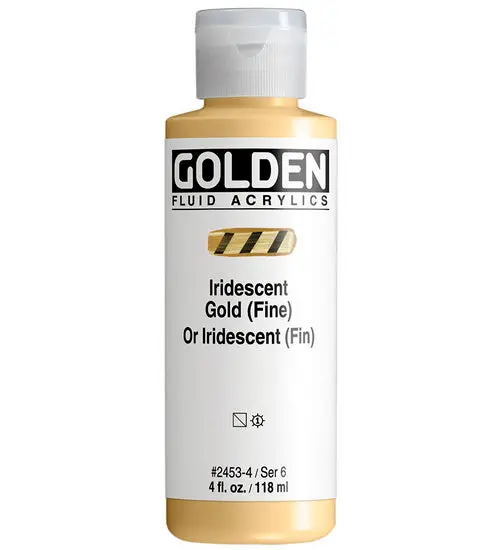 Acrylic Fluid Medium – Iridescent Gold Finish, 4 Oz Bottle 1