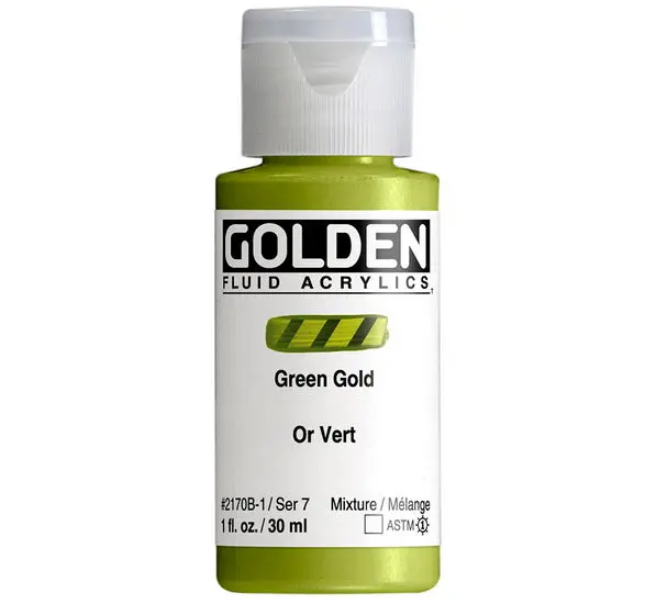 Acrylic Fluid Paint – Green Gold, 1 Oz (Series 7) 1