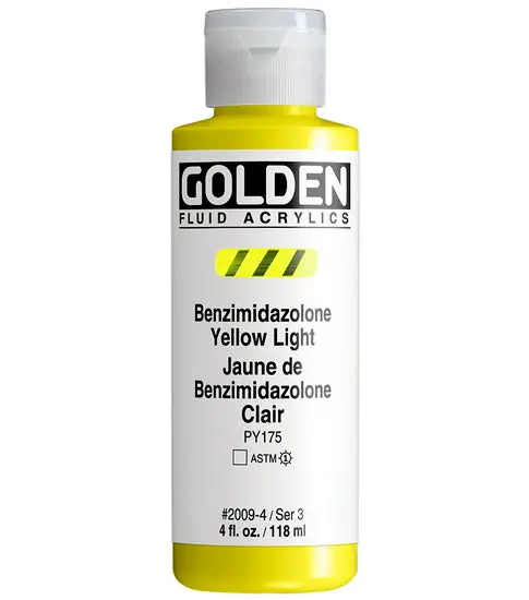 Acrylic Fluid Paint – Light Benzimidazolone Yellow, Series 3, 4 Oz 1